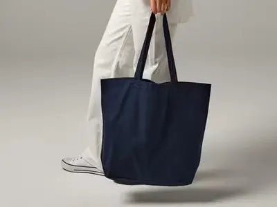 Large Gusseted Cotton Bags with Logo Print, 140 g/m²