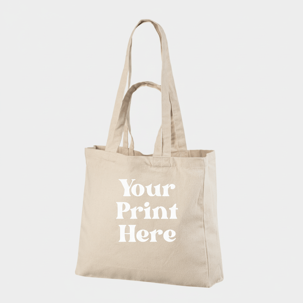 Cotton Tote Bags with Double Hanks and Custom Print, 340 g/m²