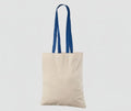 Tygkassar med färgade handtag, 140 g/m²
