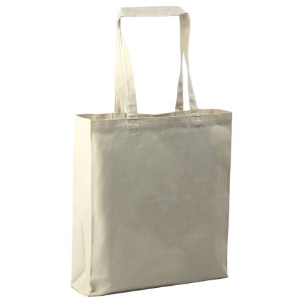 220 gr gusseted natural white cotton tote bag 