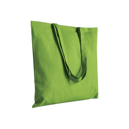 Apple green cotton tote bag with long handles and custom logo print, 200 g/m², 38 × 42 cm