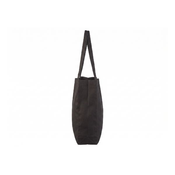 Black - Heavyweight Tote Bag with Logo Print (340 g/m², 38×42 cm, Side & Bottom Gussets)