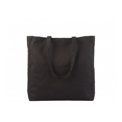 Black - Heavyweight Tote Bag with Logo Print (340 g/m², 38×42 cm, Side & Bottom Gussets)