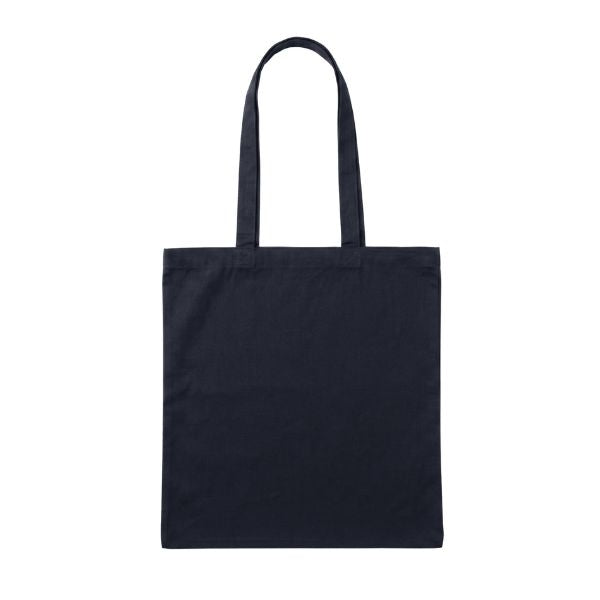 Svart tygpåse i bomull med logotyptryck, 220 g/m², 38 × 42 cm