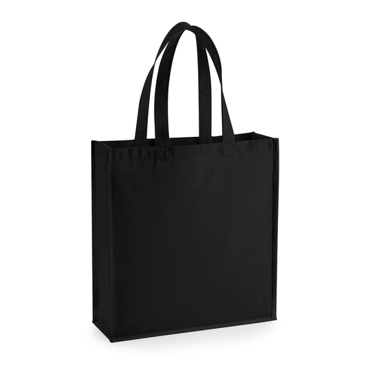 Black Gallery Canvas Tote with Logo Print (407 g/m², 39×42 cm)