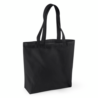 Black gusseted organic cotton shopper 170 g/m² with custom logo print