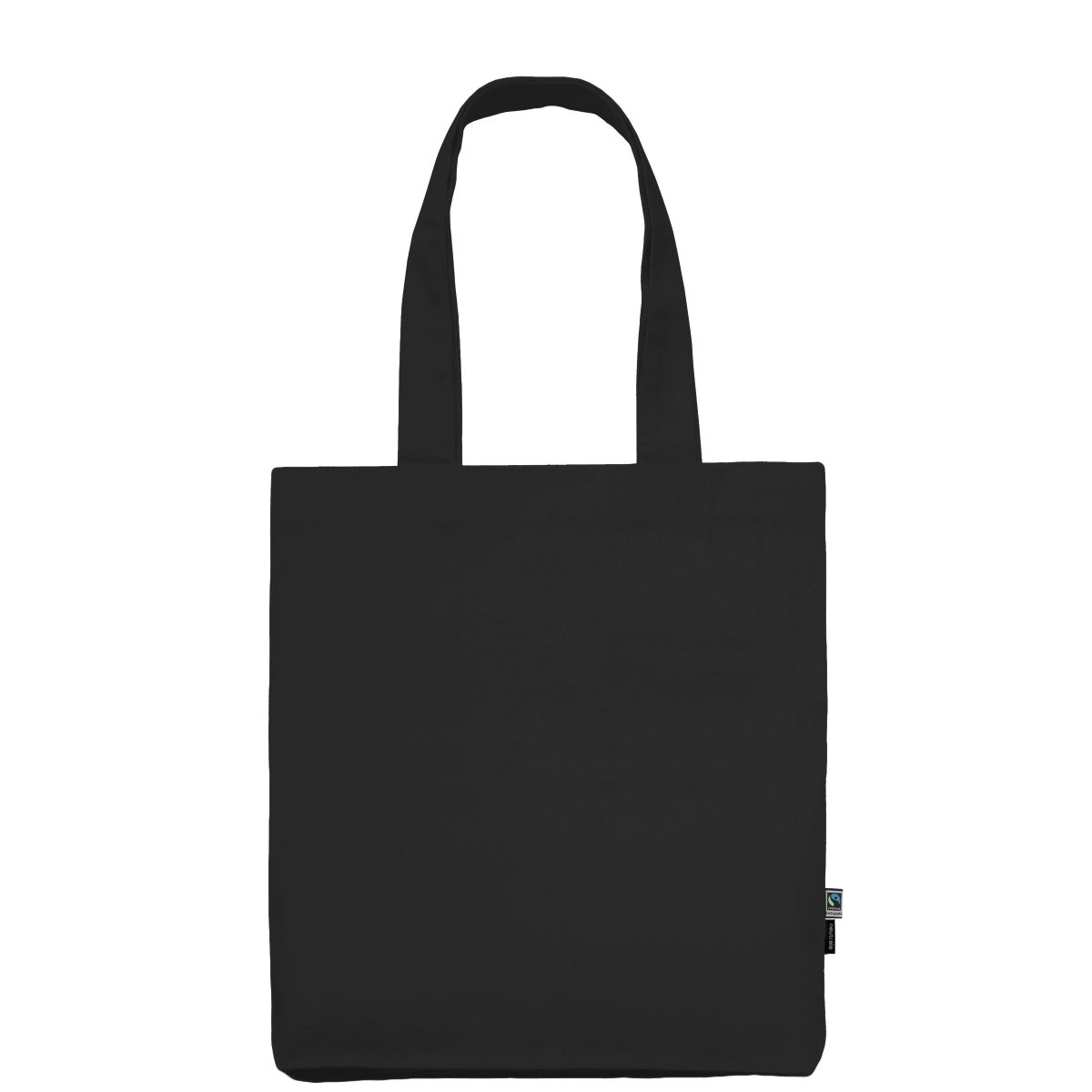 Bolsa Negro de twill de algodón orgánico y Fairtrade con estampado de logo