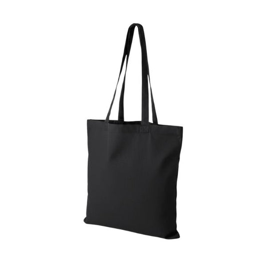 Black Cotton Tote Bag with Logo Print (220 g/m², 38×42 cm)