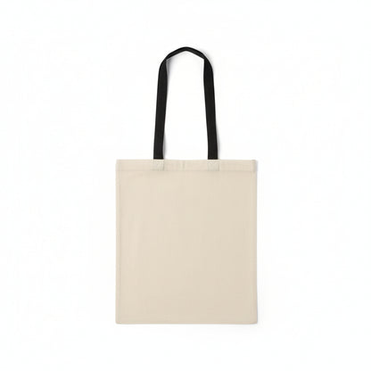 Natural w. Black Handles: Tote Bag with Logo Print (140 g/m², 38×42 cm)
