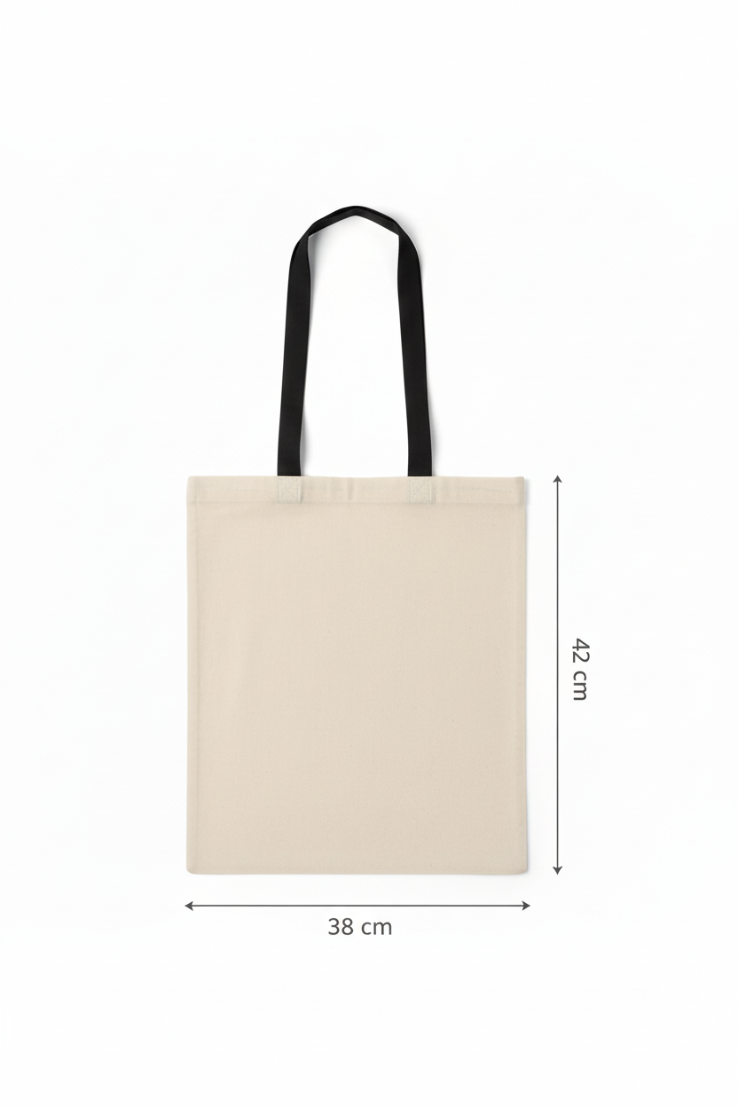 custom printed tote bag with black handles