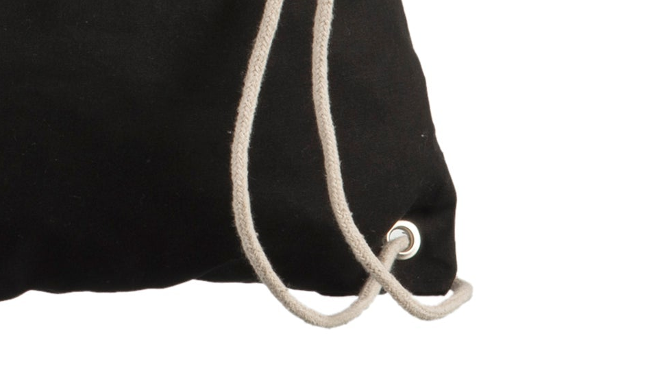 Bomuldspose med ensidigt snoretræk og logotryk (140 g/m²)