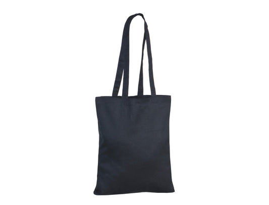 Black Cotton Tote Bag with Logo Print (220 g/m², 38×42 cm)