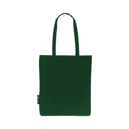 Bottle Green lightweight organic cotton tote bag 120 g/m² with custom logo print