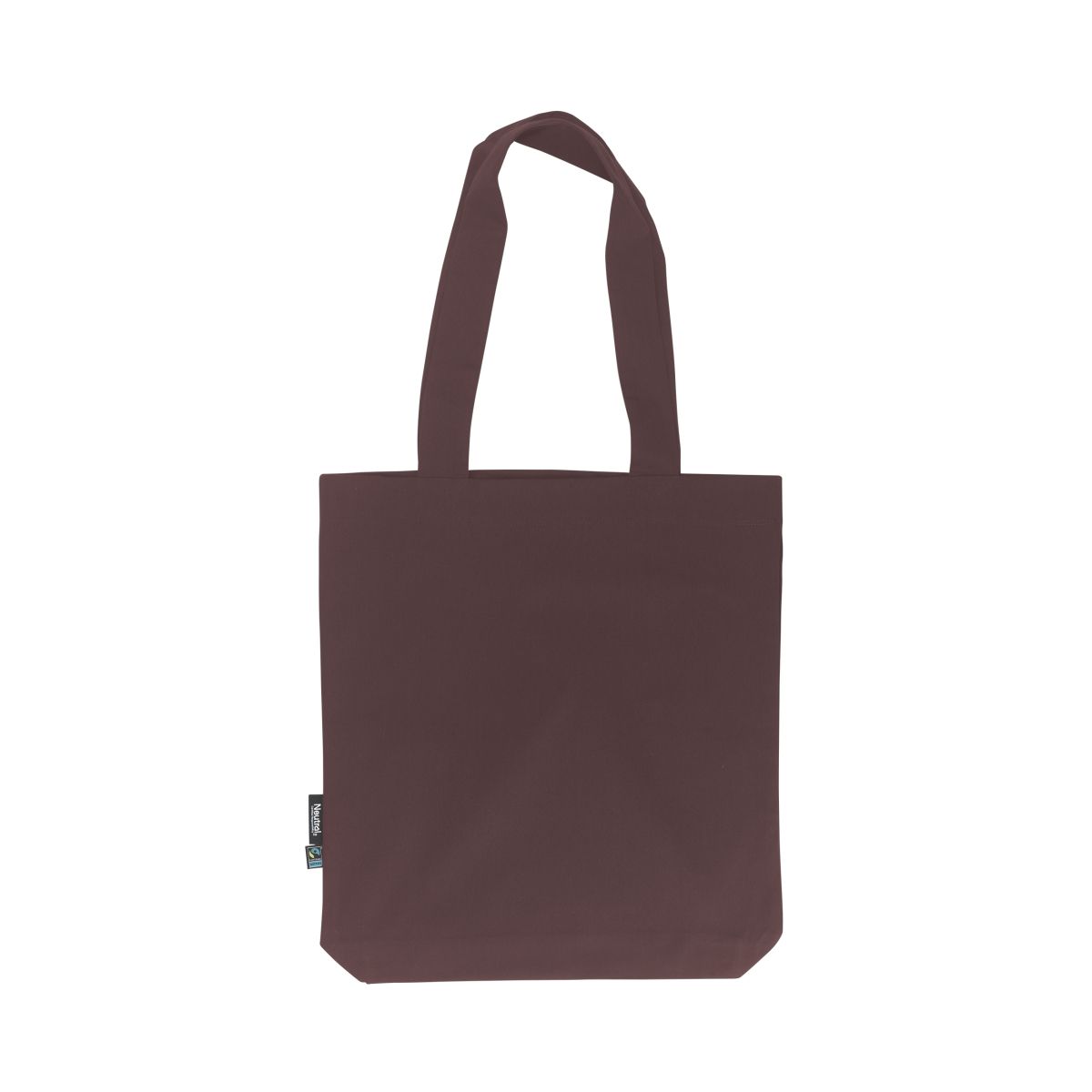 Shopper Marrone in twill di cotone biologico e Fairtrade con stampa logo