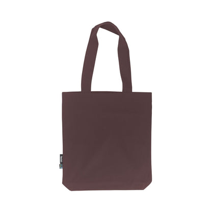 Shopper Marrone in twill di cotone biologico e Fairtrade con stampa logo