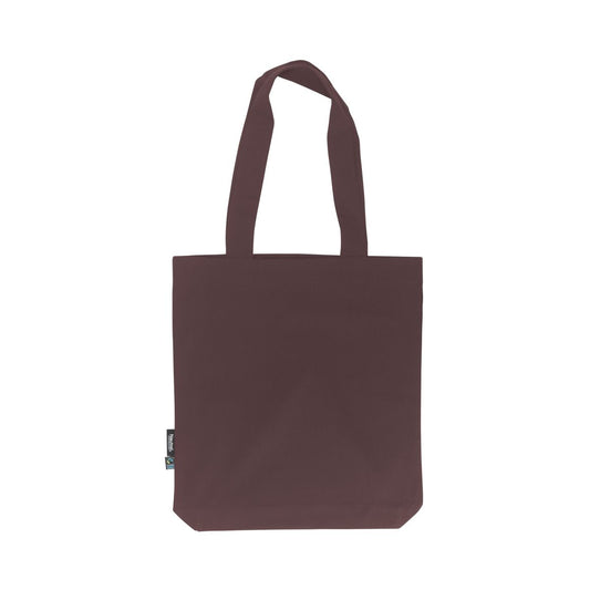 Shopper Marrone in twill di cotone biologico e Fairtrade con stampa logo