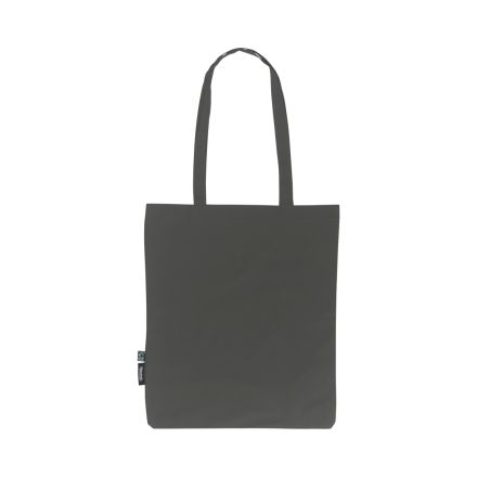 Charcoal lightweight organic cotton tote bag 120 g/m² with custom logo print