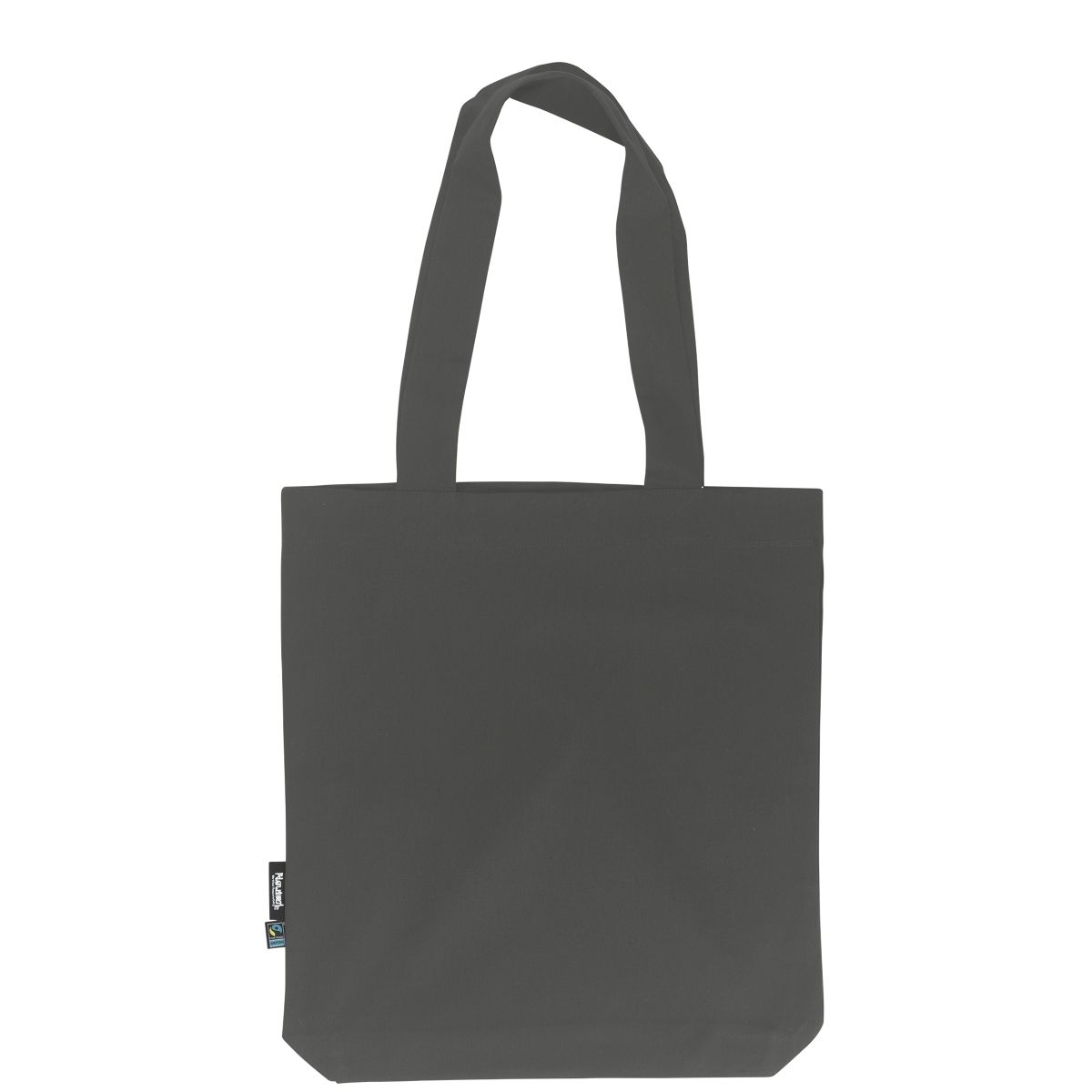 Bolsa Gris Carbón de twill de algodón orgánico y Fairtrade con estampado de logo