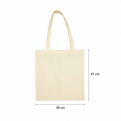 Ecru / natural white Cheap thin cotton tote bag with custom print 100 g m2
