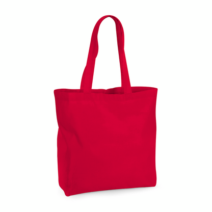 Classic Red organic cotton maxi tote with gusset, 35 x 39 cm, 200 g/m², for custom print