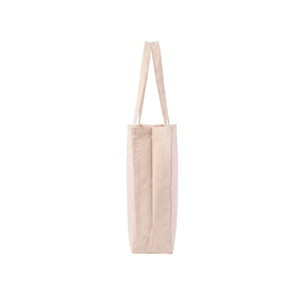 Natural/Standard Tote Bag with Custom Print (220 g/m², 38×42 cm, Side & Bottom Gussets)