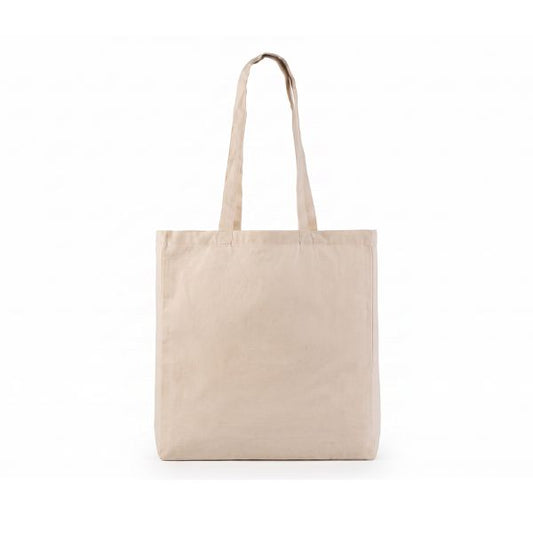Natural/Standard Tote Bag with Logo Print (220 g/m², 38×42 cm, Side & Bottom Gussets)
