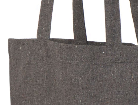 mørkegrå recycled mulepose med tryk