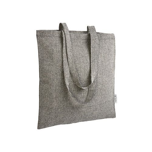 Sac en tissu noir chiné en matière recyclée 38 × 42 cm (140 g/m²)