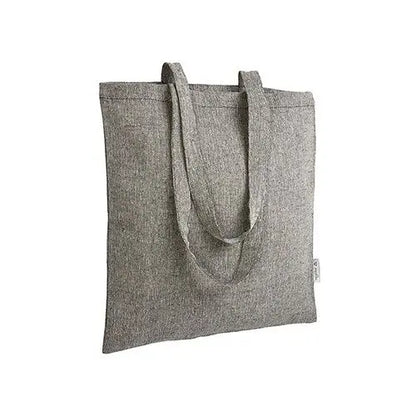 Musta meleerattu kangaskassi kierrätysmateriaaleista 38 × 42 cm (140 g/m²) – kuva 1