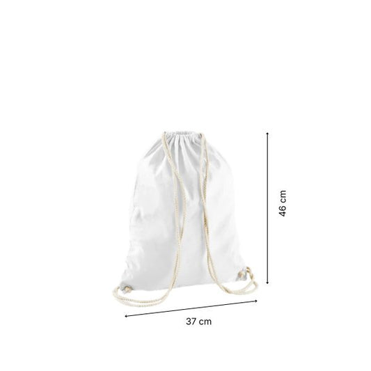 Drawstring cotton gymsac with custom print Snow White