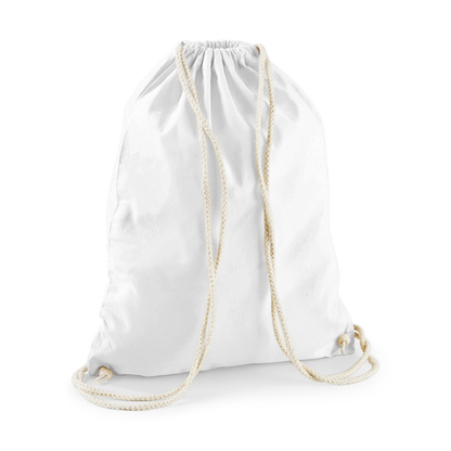 Heavyweight organic cotton tote bag with custom print, 340 g/m², White