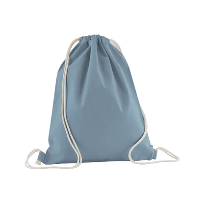 Dusty Blue organic gymsac 140 g/m² with custom print W160