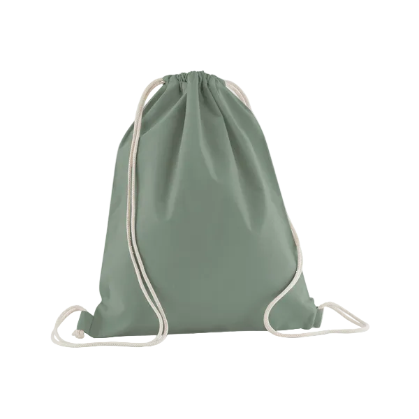 Dusty Green organic gymsac 140 g/m² with custom print W160