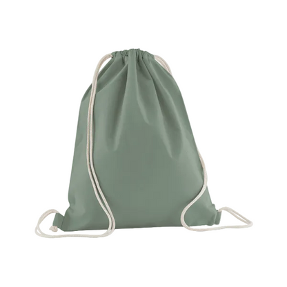 Dusty Green organic gymsac 140 g/m² with custom print W160