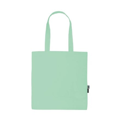 Dusty Mint lightweight organic cotton tote bag 120 g/m² with custom logo print