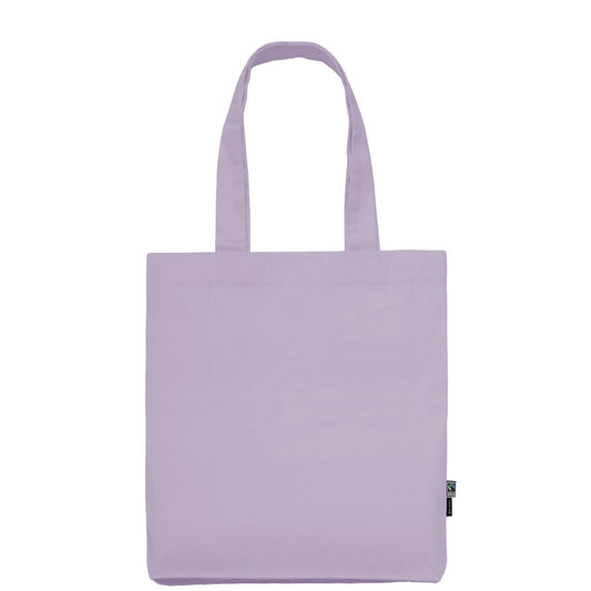 Shopper Viola Polvere in twill di cotone biologico e Fairtrade con stampa logo