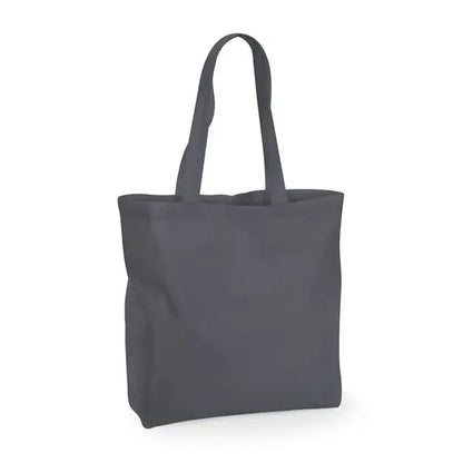 Graphite Grey large gusseted cotton bag 140 g/m² with custom logo print