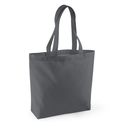 Graphite Grey gusseted organic cotton shopper 170 g/m² with custom logo print