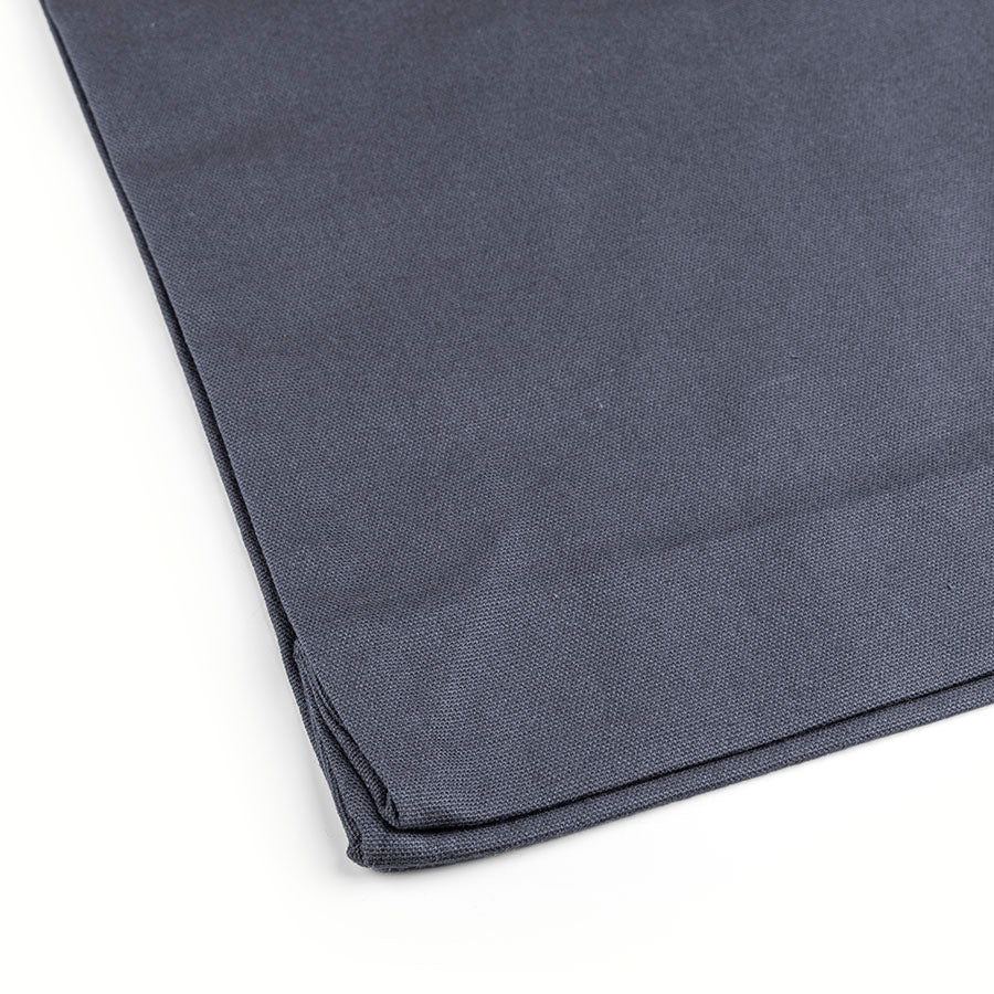 Close-up detail of grey 220 g/m² cotton tote bag gusset and stitching