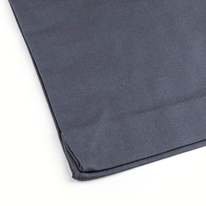 Close-up detail of grey 220 g/m² cotton tote bag gusset and stitching