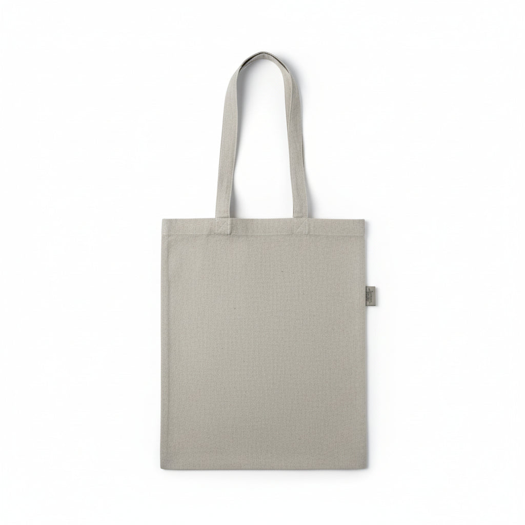 Grey  Recycled Cotton Flat Bag 38 x 42 cm (140 g/m²) with custom print