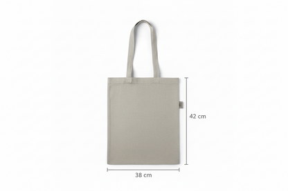 Grey Recycled Cotton Flat Bag 38 x 42 cm (140 g/m²)