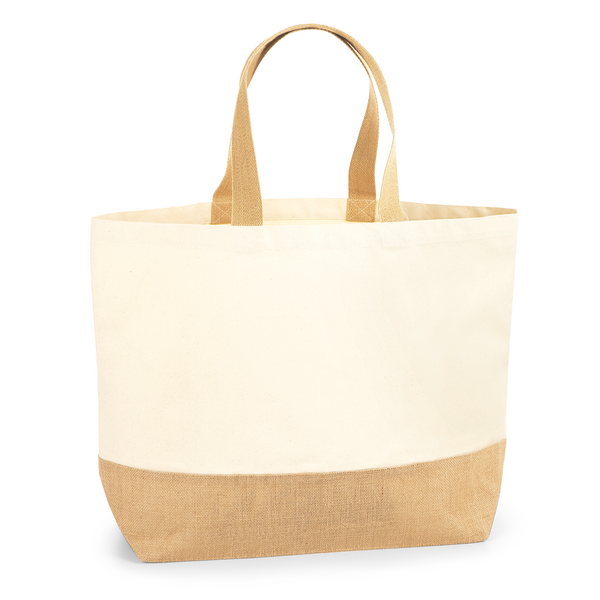Natural Jute Base Canvas Tote XL 38 × 44 cm (407 gsm)