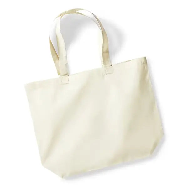 Graphite Grey large gusseted cotton bag 140 g/m² product detail with logo print