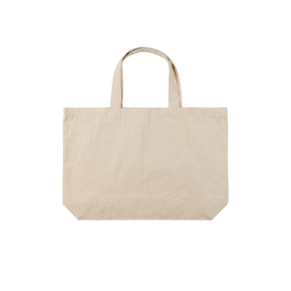 Bolsa de algodón natural con fuelle inferior y estampado personalizado, 60 × 40 + 16 cm, 220 g/m²