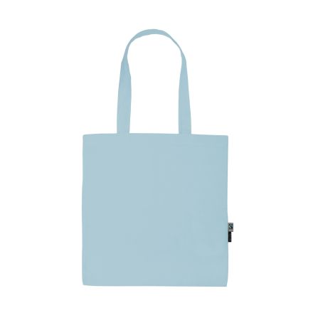 Light Blue lightweight organic cotton tote bag 120 g/m² with custom logo print