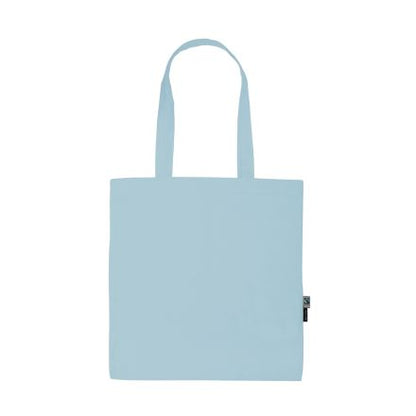 Light Blue lightweight organic cotton tote bag 120 g/m² with custom logo print