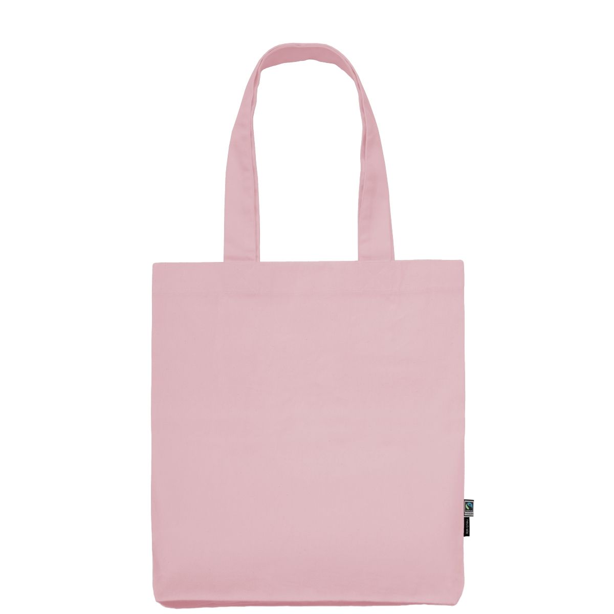 Bolsa Rosa Claro de twill de algodón orgánico y Fairtrade con estampado de logo