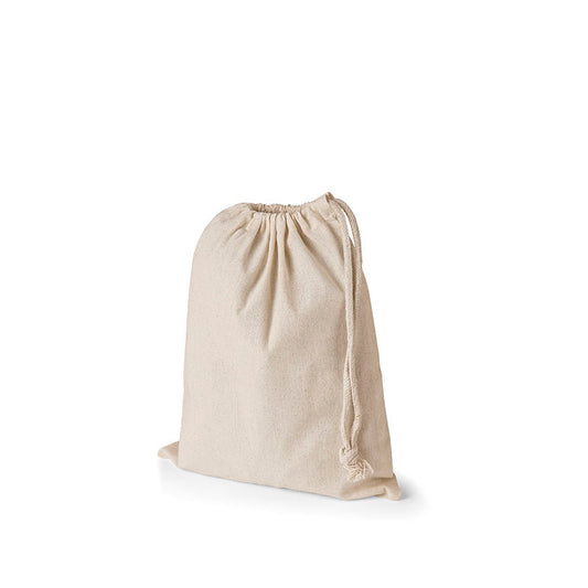 Bolsa de algodón con cordón y cierre de cuerda en un lado, 140 g/m², M 24 x 30 cm
