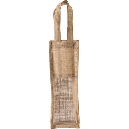 Bolsa Portabotellas de Yute Natural con Estampado Personalizado (330 g/m², 12×10×36 cm)